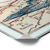 バージニアとウェストバージニアのヴィンテージの地図（1921年） ポスター (角)