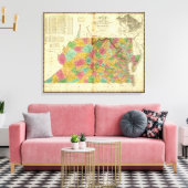 バージニアとメリーランドの地図 キャンバスプリント (インサイチュ (リビング))