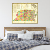 バージニアとメリーランドの地図 キャンバスプリント (インサイチュ (寝室))