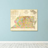 バージニアとメリーランドの地図 キャンバスプリント (インサイチュ (ウッドフロア))