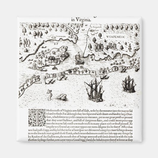 バージニアにイギリス人が到着した マグネット (正面)