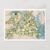 バージニアのおもしろい地図 ポストカード (正面)