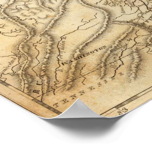 バージニアの地図:アーロウスミス ポスター (角)