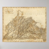 バージニアの地図:アーロウスミス ポスター (正面)