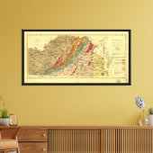 バージニアの地図：ジェデディア・ホッチキス（1874年） キャンバスプリント (インサイチュ (リビング))