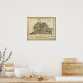 バージニアの地図 ポスター (キッチン)