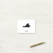 バージニアの地図 – 白黒バージョモダンニアの地図 ポストイット (デスク上)