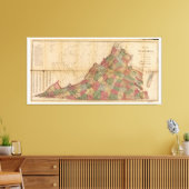 バージニアの地図（1871年） キャンバスプリント (インサイチュ (リビング))