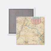 バージニアの戦地陸軍の地図 マグネット (正面/裏面)