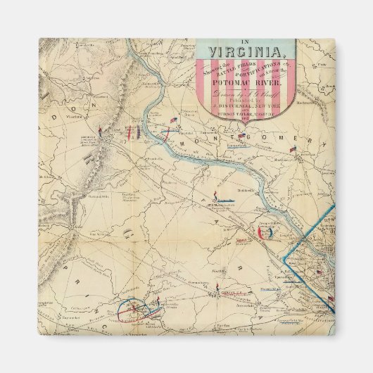 バージニアの戦地陸軍の地図 マグネット (正面)