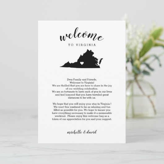 バージニアへようこそ |の結婚レター&旅程 (スタンド正面)