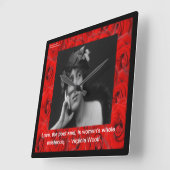 バージニアウルフ&ラブ引用文ウォールクロック スクエア壁時計 (傾斜)