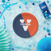 バージニアカバリエースカラーブロッ動揺してク ペーパープレート (パーティー)