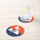 バージニアカバリエースカラーブロッ動揺してク ラウンドペーパーコースター (インサイチュ)