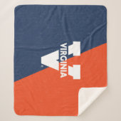 バージニアカヴァリエカラーブロッ動揺してク シェルパブランケット (正面)