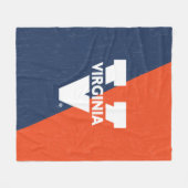 バージニアカヴァリエカラーブロッ動揺してク フリースブランケット (正面(横))