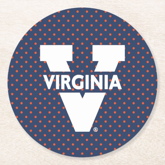 バージニアカヴァリエ水玉模様 ラウンドペーパーコースター (正面)