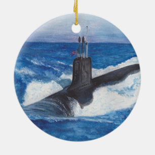 バージニアクラスウォリアーズ潜水艦セラミックオーナメント セラミックオーナメント