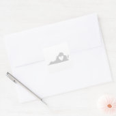 バージニアグレーシェイプハートバージニアンラブグレー スクエアシール (封筒)