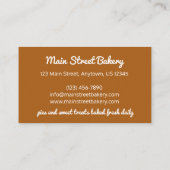 バージニアチェスパイ米国南部の料理デザート 名刺 (裏面)