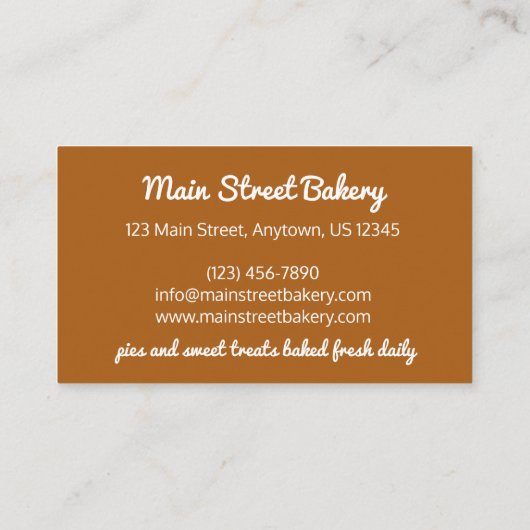 バージニアチェスパイ米国南部の料理デザート 名刺 (裏面)