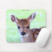 バージニアディアファウンベビーアニマルワイルドライフアート マウスパッド (マウス)