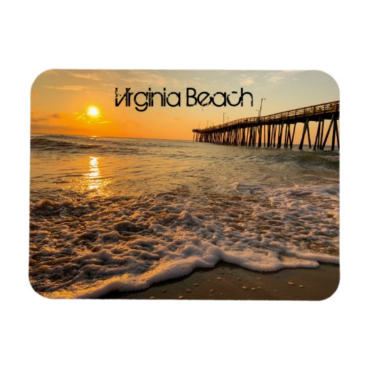 バージニアビーチサンライズアットザ魚釣りピア マグネット (横)