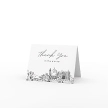 バージニアビーチスカイラインスケッチ空白のサンキューカード