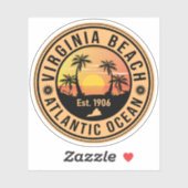 バージニアビーチバージニアレトロサンセット60s シール (シート)