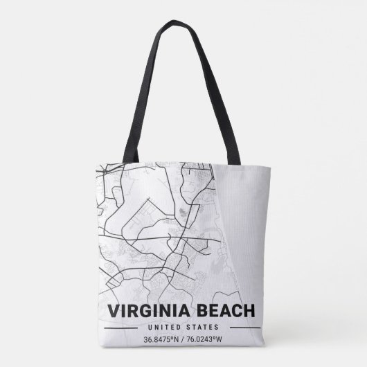 バージニアビーチバージニアUSAトラベルシティマップ トートバッグ (裏面)