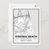 バージニアビーチバージニアUSAトラベルシティマップ ポストカード (正面/裏面)