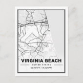 バージニアビーチバージニアUSAトラベルシティマップ ポストカード (正面)