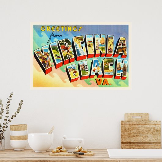 バージニアビーチバージニアVAヴィンテージ旅行はがき ポスター (キッチン)