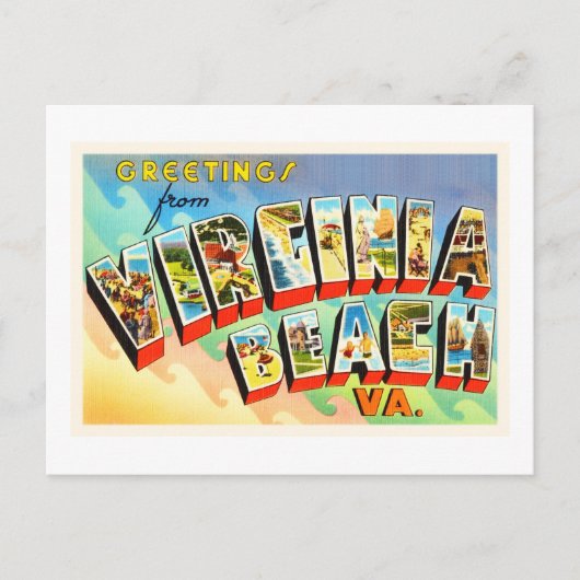 バージニアビーチバージニアVAヴィンテージ旅行はがき ポストカード (正面)