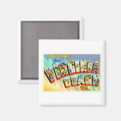 バージニアビーチバージニアVAヴィンテージ旅行はがき マグネット (正面/裏面)