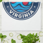 バージニアビーチバージニアVAヴィンテージ波航海の キッチンタオル (折り畳み)