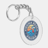 バージニアビーチバージニアVAヴィンテージ波航海の キーホルダー