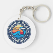 バージニアビーチバージニアVAヴィンテージ波航海の キーホルダー (裏面)