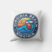バージニアビーチバージニアVAヴィンテージ波航海の クッション (裏面)