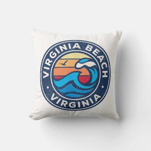 バージニアビーチバージニアVAヴィンテージ波航海の クッション (正面)