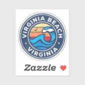 バージニアビーチバージニアVAヴィンテージ波航海の シール (シート)