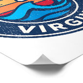 バージニアビーチバージニアVAヴィンテージ波航海の ポスター (角)