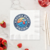 バージニアビーチバージニアVAヴィンテージ波航海の 縁ありランチョンナプキン (インサイチュ)