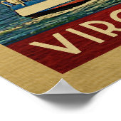 バージニアビーチポスターシルボートヴィンテージ ポスター (角)