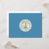 バージニアビーチ州旗（バージニア州，米国） カード (正面/裏面インサイチュ)