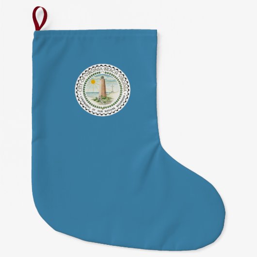 バージニアビーチ州旗(バージニア州,米国) ラージクリスマスストッキング (正面)