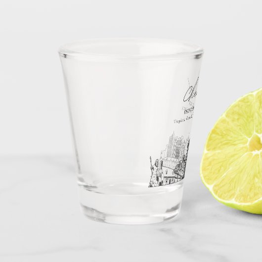 バージニアビーチ結婚式の好意パーソナライズされた応援 ショットグラス (左)