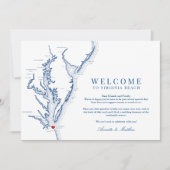 バージニアビーチ結婚式ウェルカムと旅程 サンキューカード (正面)