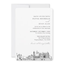 バージニアビーチ結婚式エレガントスカイライン招待状