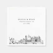 バージニアビーチ結婚式紙カクテルナプキン スタンダードカクテルナプキン (正面)